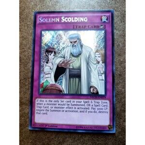 YUGIOH! SOLEMN SCOLDING NECH-EN079 SECRET RARE! The New Challengers NECH) NP MT!